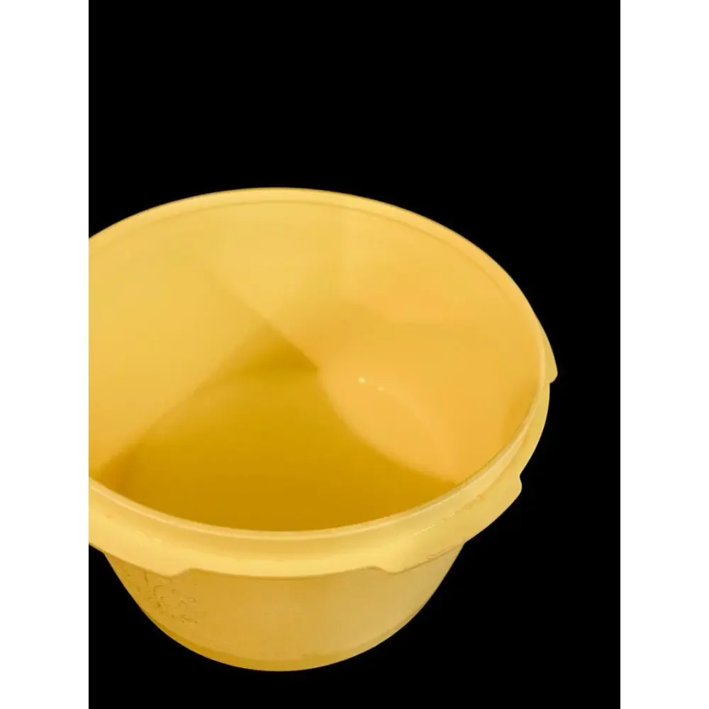 Vintage Tupperware Bright Yellow Servalier Nesting Canister 1810-17 298-11